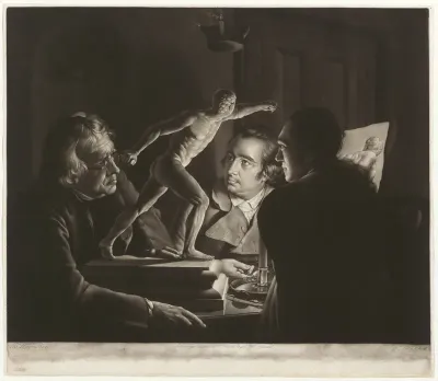 Three Persons Viewing the Gladiator by Candlelight