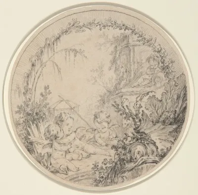 Three Putti with a Fishing Net