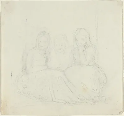 Three Seated Female Figures
