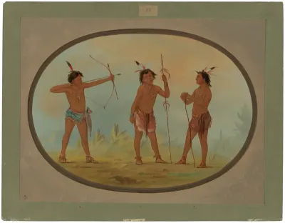 Three Shoshonee Warriors Armed for War