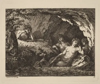 Three Sleeping Sprites with a Satyr
