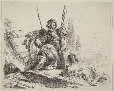 Three Soldiers and a Youth