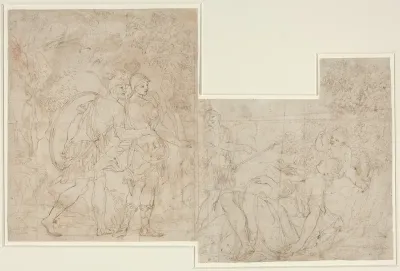 Three Soldiers Discovering a Sleeping Woman