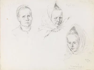 Three Studies of a Karelian Woman