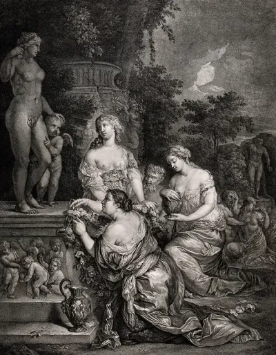 Three women praying to Venus (Aphrodite)