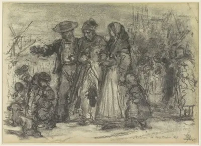 Thuiskomst van een oude soldaat, na de slag bij Waterloo