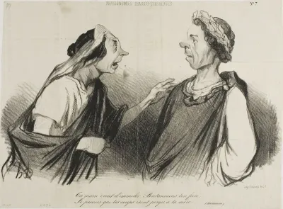 “Thy hand cometh to slay Britannicus, thy brother. I foresee thy blows will soon hit thy mother,” plate 7 from Physionomies Tragico-Classiques