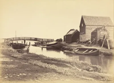 Tidal Creek and Old Warehouses South of Southwold, Suffolk