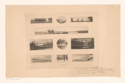 Tien landschappen van verschillend formaat