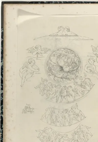 Tien ornamenten met putti en cherubijnen