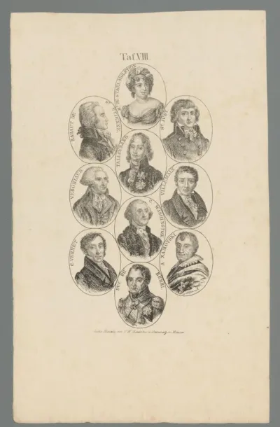 Tien portretten, voornamelijk van Franse revolutionairen