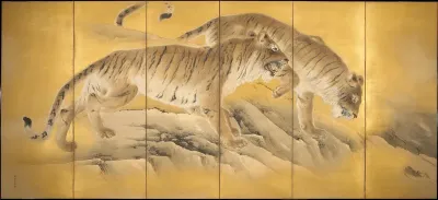 Tigers by Mountain Streams [left of a pair]