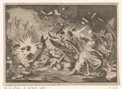 Tijdens het beleg van Memmingen ontploft een granaat in een woning, 1647