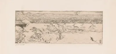 Tijgers jagend op antilopen, gazelles en een everzwijn