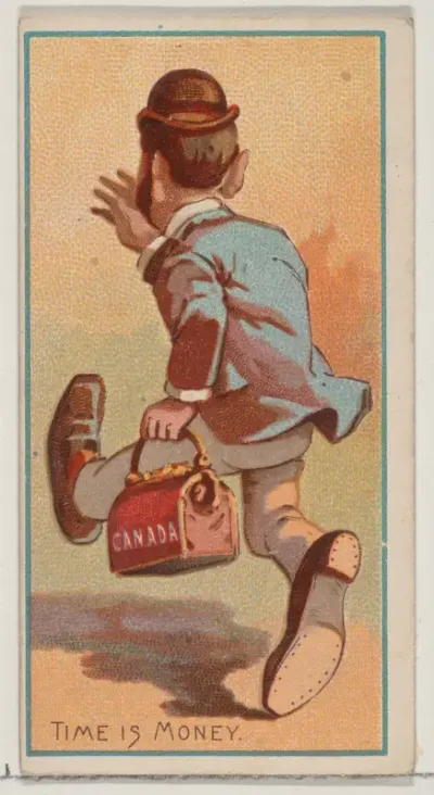 Time is Money, from the Jokes series (N87) for Duke brand cigarettes