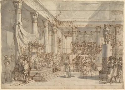 Timotheus Playing the Lyre before Alexander and Thaïs in the Hall of the Palace at Persepolis