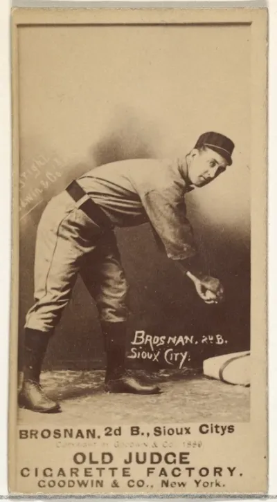 Timothy J. Brosnan, 2nd Base, Sioux City Corn Huskers, from the Old Judge series (N172) for Old Judge Cigarettes