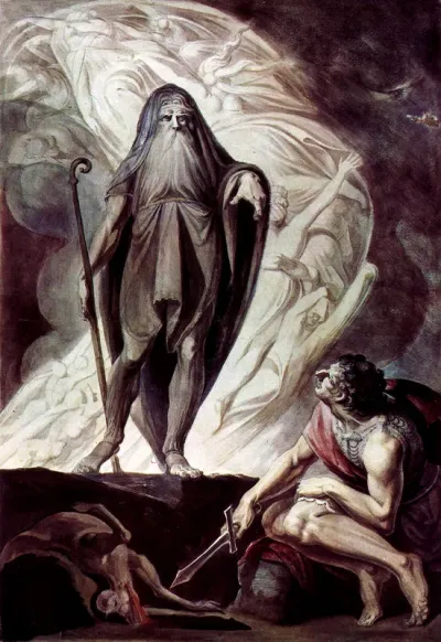 Tiresias appears to Ulysses during the sacrifice
