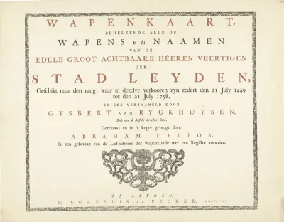 Titel en titelvignet met krulornamenten in rechthoekige ornamentlijst