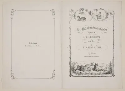 Titel- og slutblad til H. V. Kaalunds, "Et halvhundrede fabler"