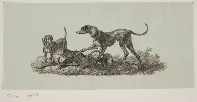 Titel-vignet til "Chiens de chasse"