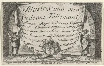 Titelblad met twee allegorische figuren