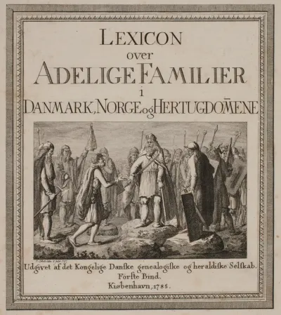 Titelblad til "Lexicon over adelige Familier i Danmark, Norge og Hertugdømmerne"