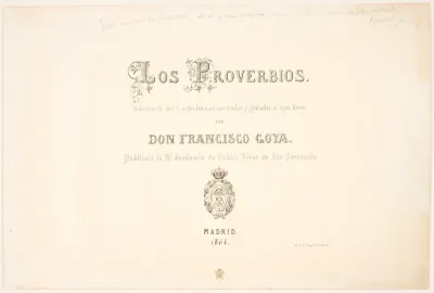 Titelblad til "Los Proverbios" ("Los Disparates").