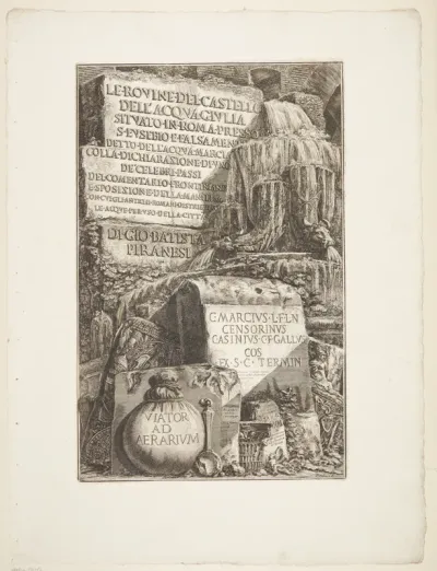 Titelblad til Ruinerne af Acqua Giulia-fontænen [...]