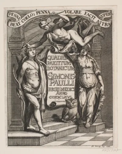 Titelblad til Simon Paulli, "Quadripartitum Botanicum", 1667