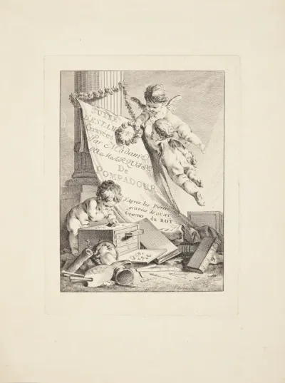 Titelblad til "Suite d'Estampes Gravées Par Madame la Marquise de Pompadour ..."