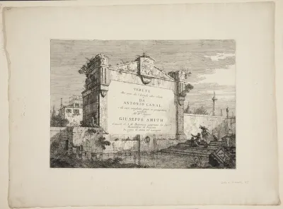 Titelblad til "Vedute altre prese da i luoghi altre ideate da Antonio Canal"
