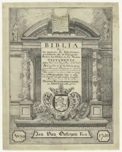 Titelblad van een bijbel uit 1721