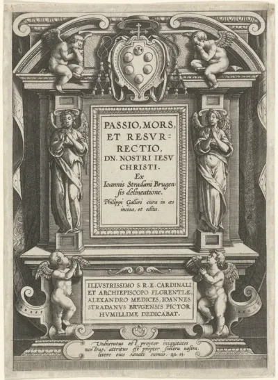 Titelblad van een serie over de passie, dood en wederopstanding van Christus