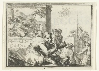 Titelblad voor het pamflet: De Italiaansche Waarzegger. Esopus, Antonio Magino, en Dirk Rembrantz van Nierop, 1702