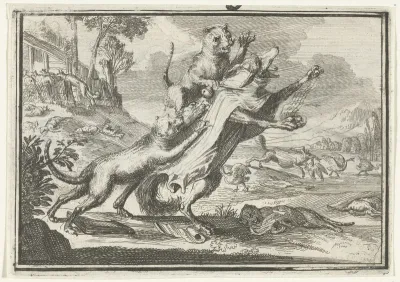 Titelblad voor het pamflet: De Misleide Poesjes, 1702