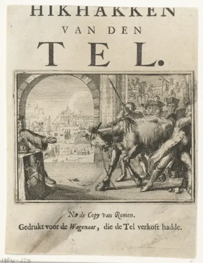 Titelblad voor het pamflet: Hikhakken van den Tel, 1701