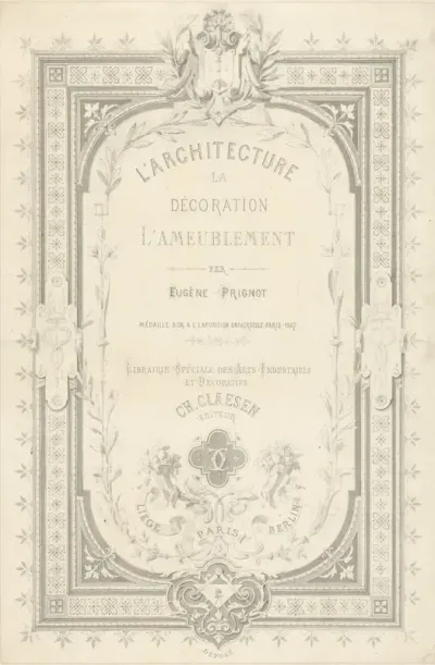 Titelblad voor L'architecture, la décoration, l'ameublement