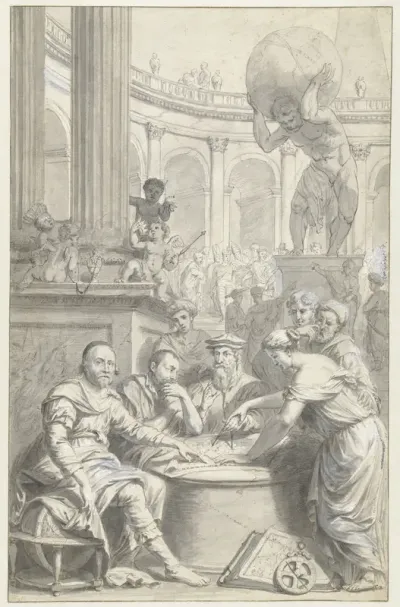 Titelbladontwerp voor Atlas Contractus van Johannes Janssonius van Waesberge