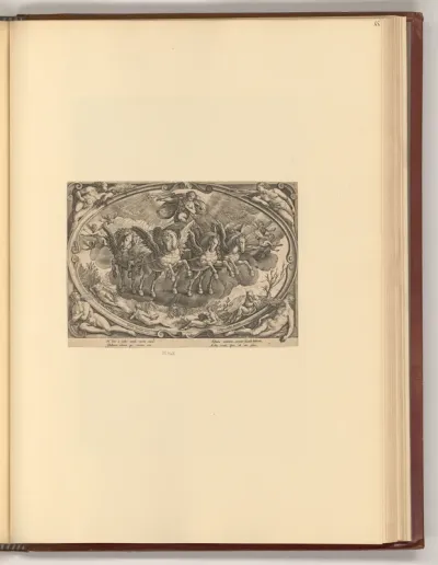 Titelblatt, Apollo auf dem Sonnenwagen und Personifikationen der vier Jahreszeiten (Allegorie)