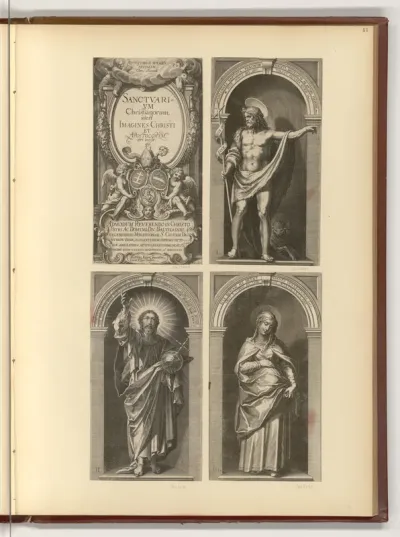 Titelblatt, Sanctuarium Christianorum id est Imagines Christi et Apostulorum, Christus, Maria, Johannes der Täufer