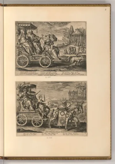 Titelblatt, Triumphwagen mit allegorischen Figuren