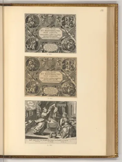 Titelblatt, Vita, Passio, et Resurrectio Jesu Christi, Verkündigung an Maria
