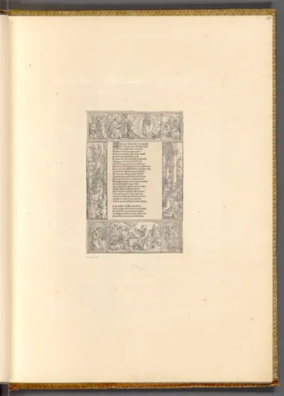 Titelbordüre mit der Taufe Christi (Titelholzschnitt zu Johannes Teuschlein, In divi A. Augustini ..., Nürnberg 1517)