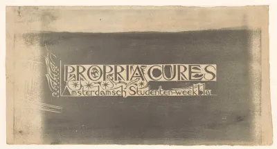 Titelhoofd voor Propria Cures, Amsterdamsch studenten-weekblad
