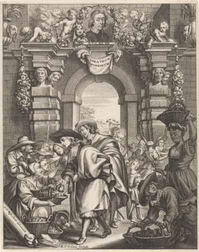 Titelillustratie voor: F. van Sterbeeck, Theatrum Fungorum oft het tooneel der Campernoelien, 1675