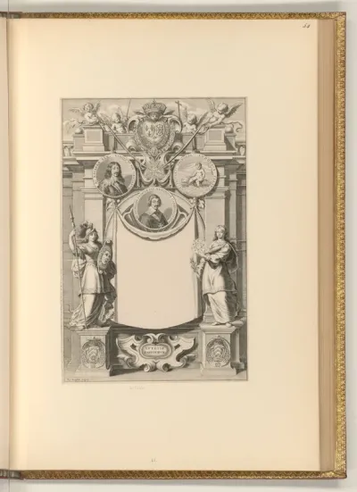Titelkartusche mit Ludwig XIII. und Kardinal Richelieu
