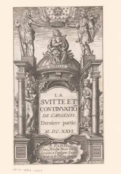Titelpagina: Ancelot-Mathias de Mouchemberg, La suite et continuation de l'Argenis, 1626
