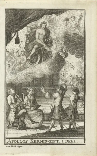 Titelpagina behorende bij: Apollo's kermis-gift, deel 1, 1743