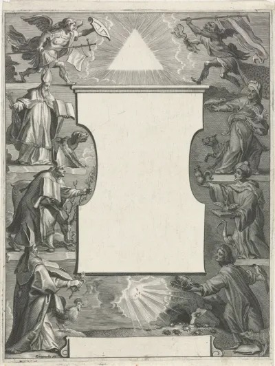 Titelpagina met bisschoppen en heidense koningen